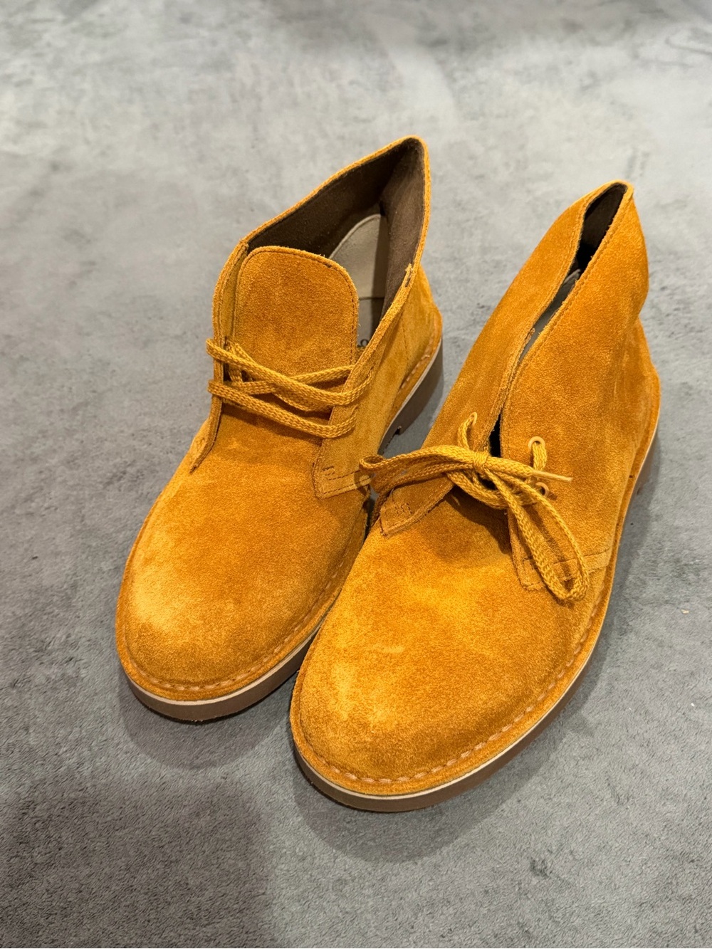 Clarks Men's Suede Chukka Boots in Mustard